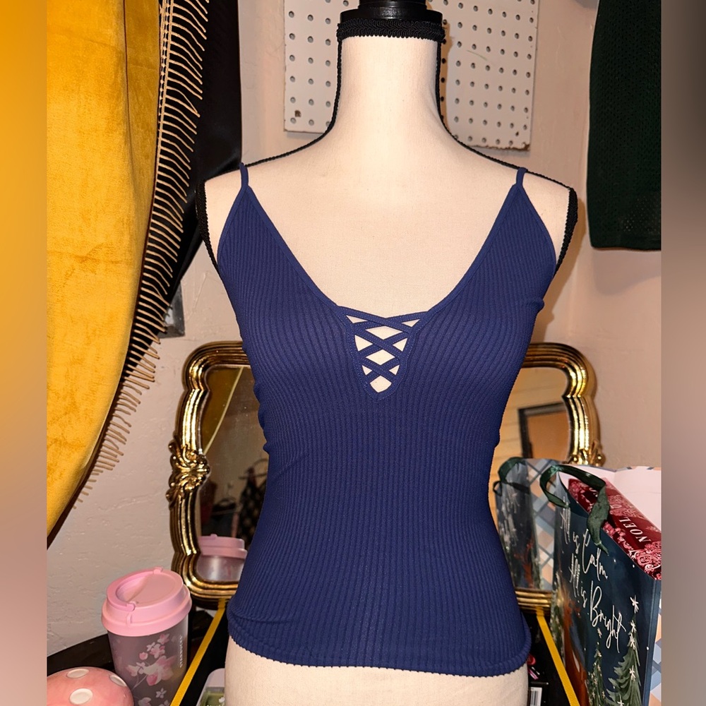Blue Free People Crossfire Cami